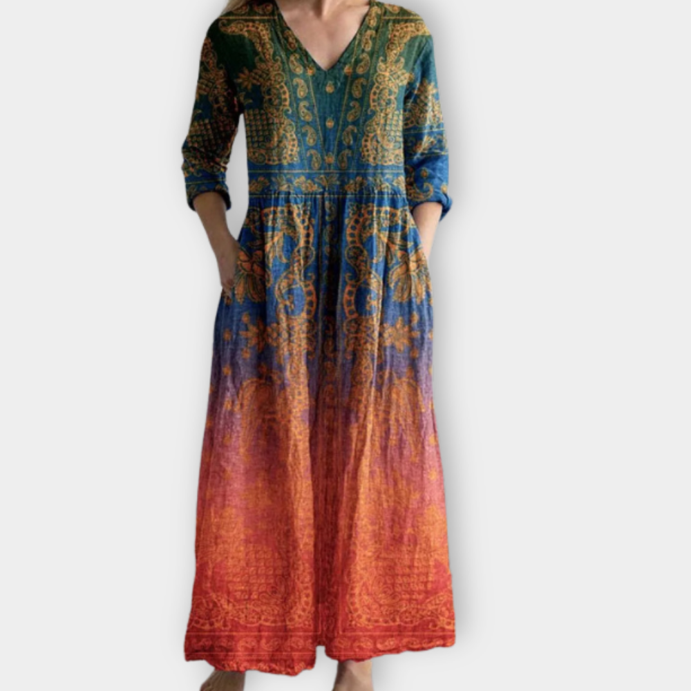 Demetria | Vestido largo boho suave