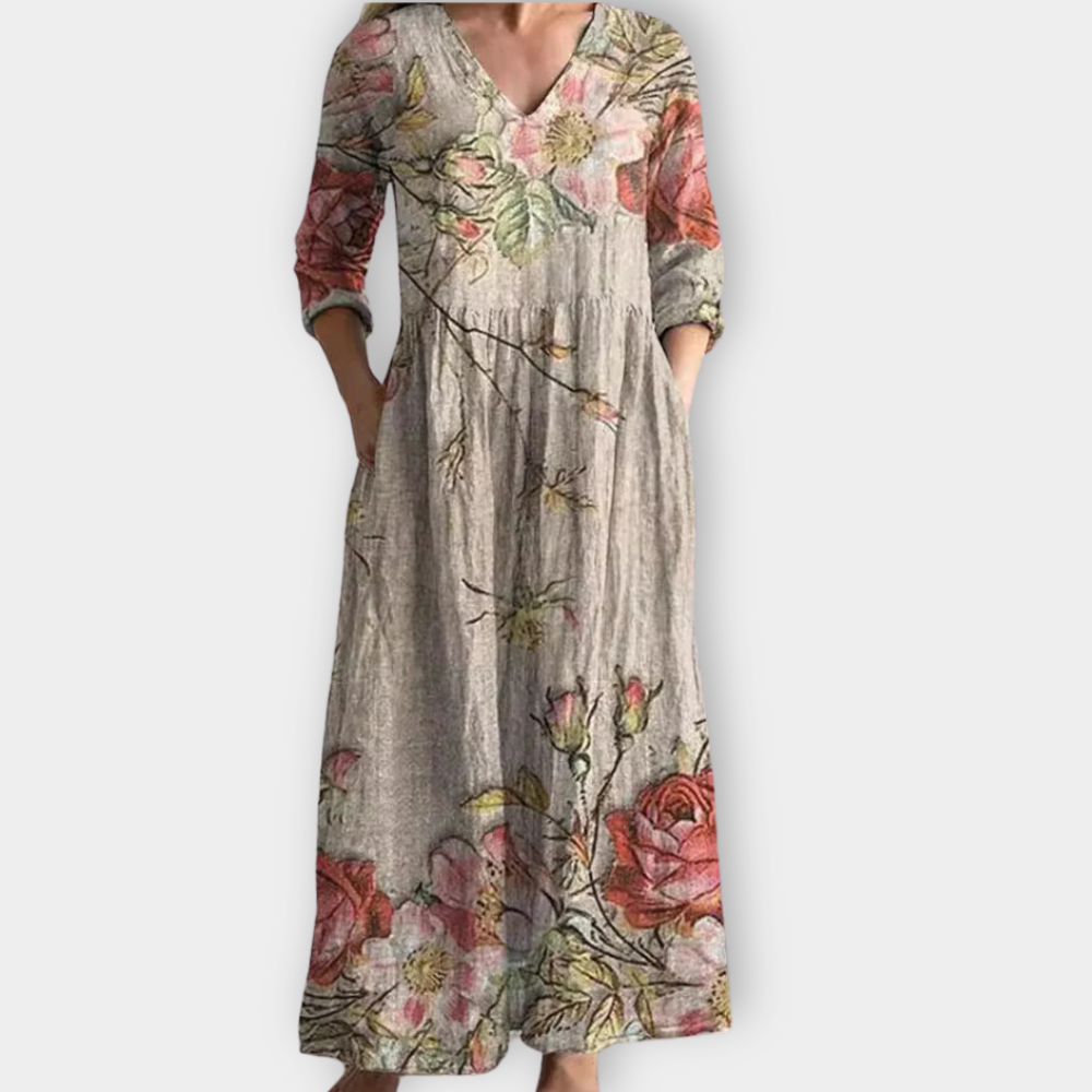 Sara | Vestido largo boho suave