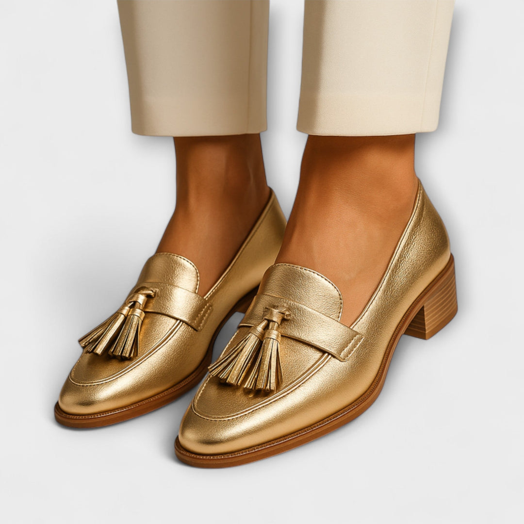 Celeste – Mocasines Dorados