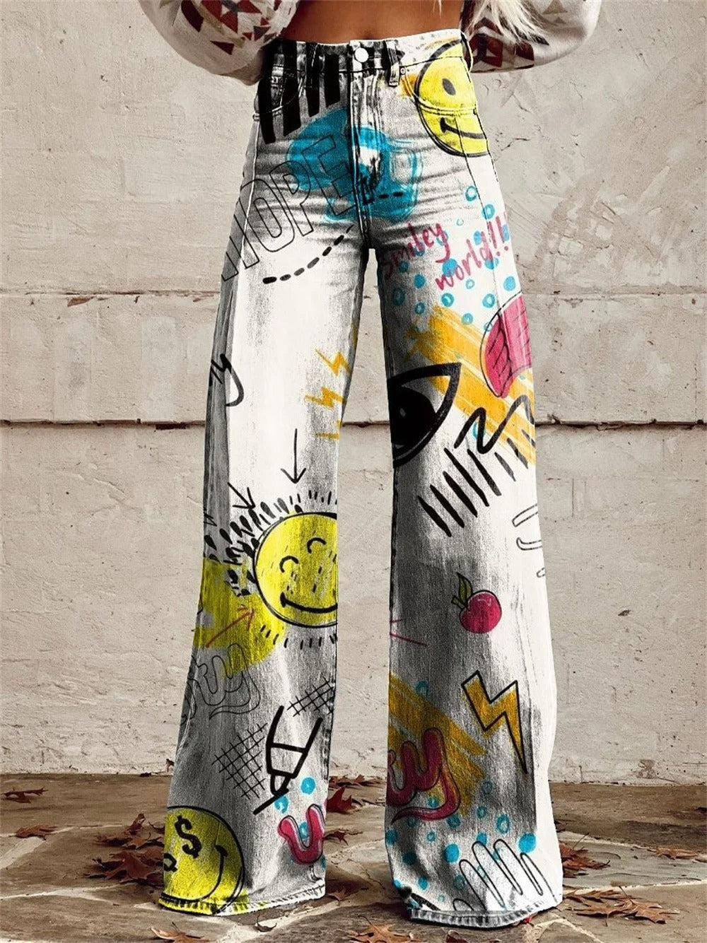Hannah™ – Pantalones Anchos de Cintura Alta