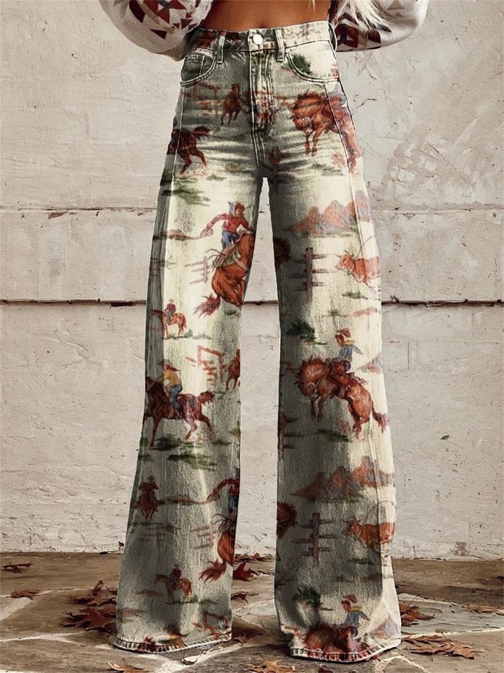 Penelope™ – Pantalones Anchos Vintage con Estampado