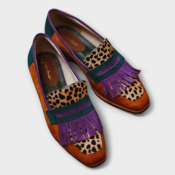 Fallon – Mocasines Marrón con Estampado de Leopardo