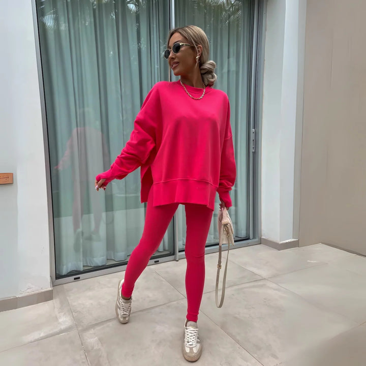 YACHA | Conjunto informal de sudadera y pantalones de manga larga