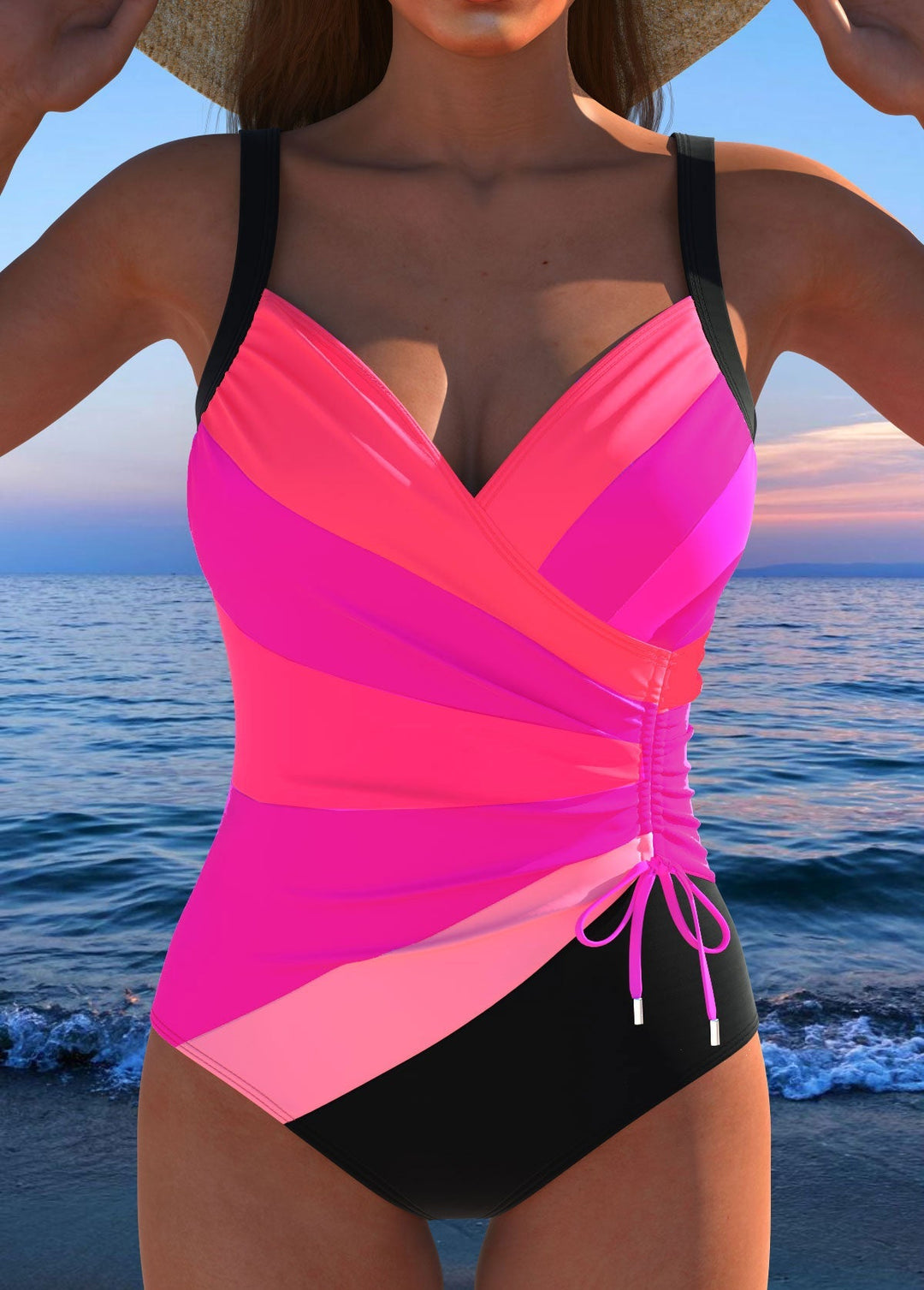 Marisol | Bañador cruzado de lujo con estampado colorido