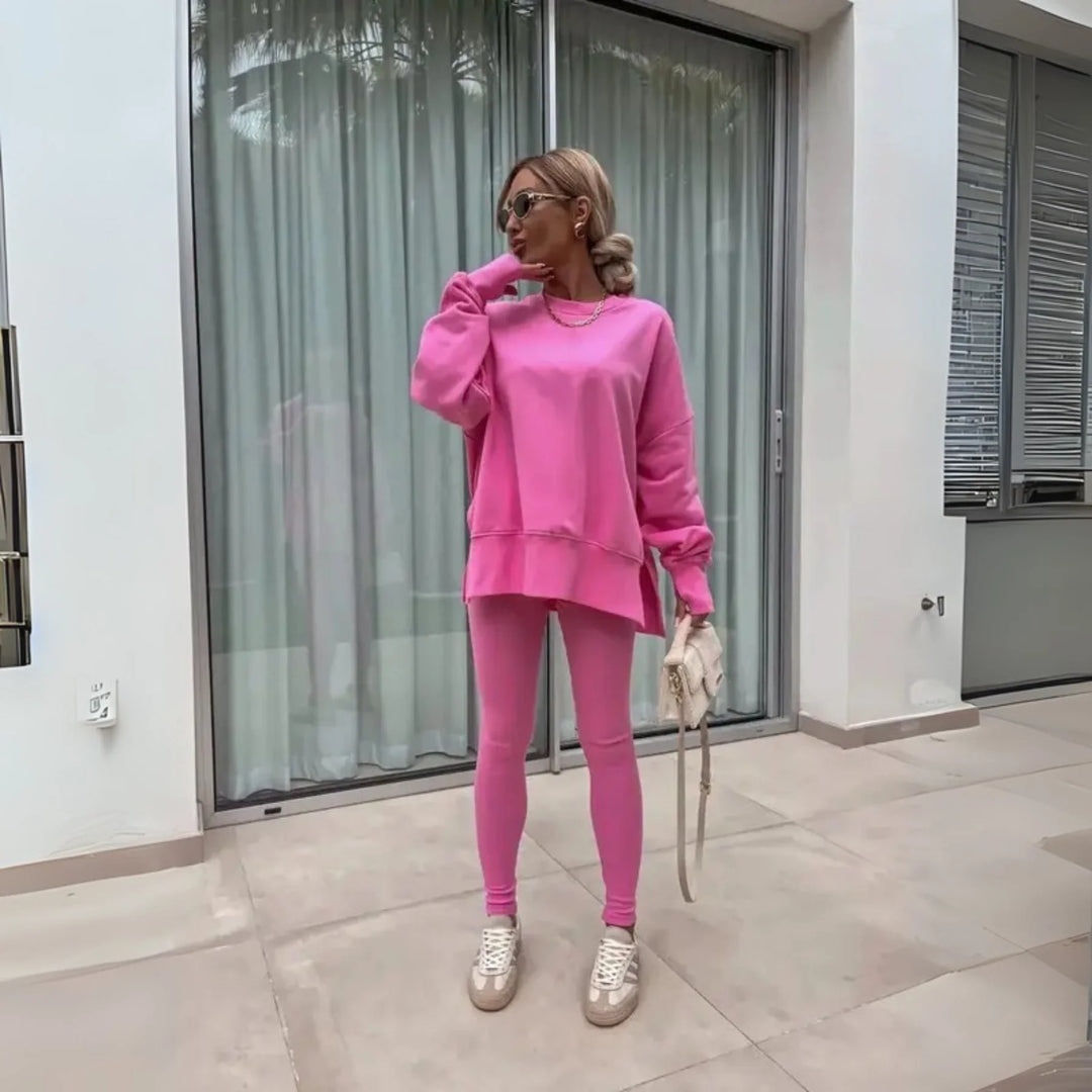 YACHA | Conjunto informal de sudadera y pantalones de manga larga