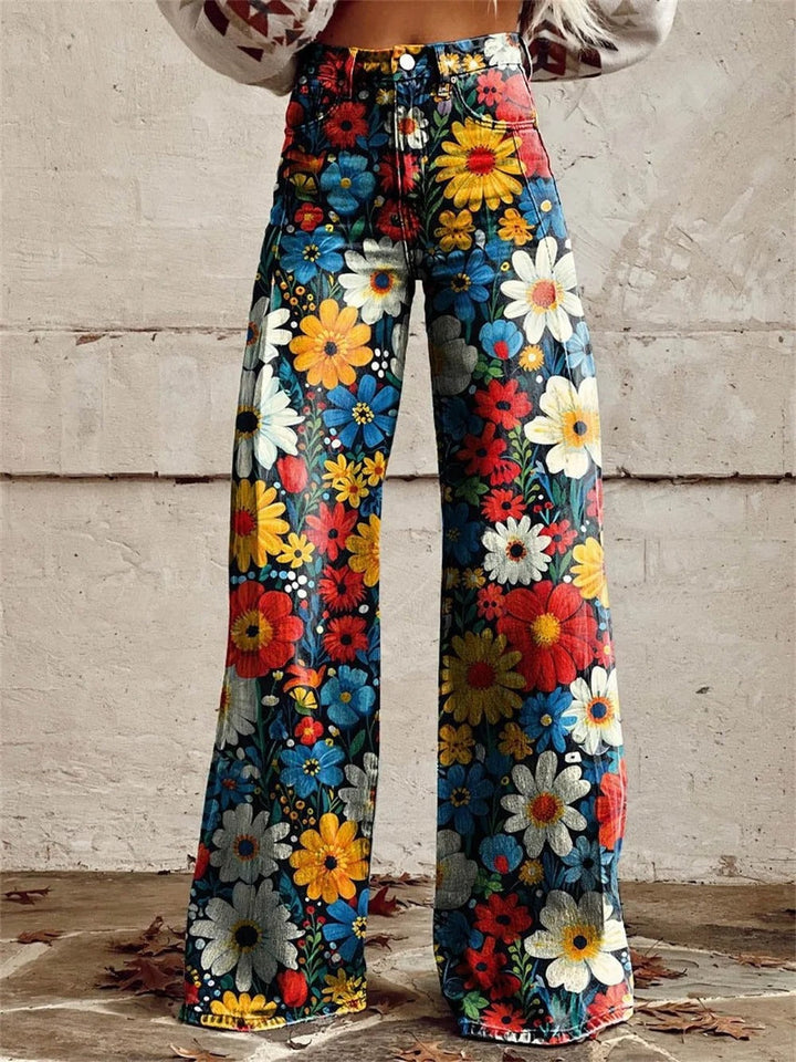 Charlotte™ – Pantalones Anchos con Estampado Floral Colorido y Comodidad Garantizada