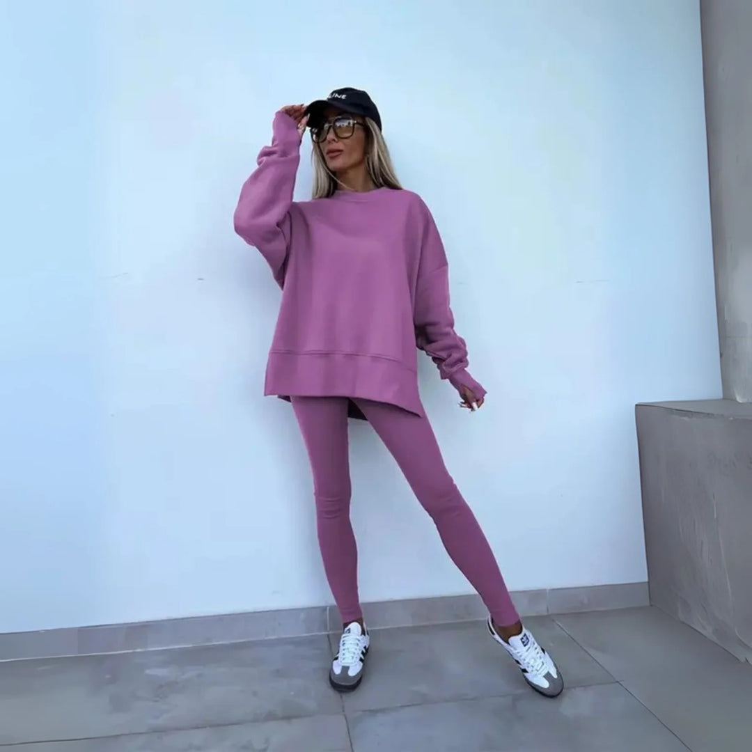 YACHA | Conjunto informal de sudadera y pantalones de manga larga