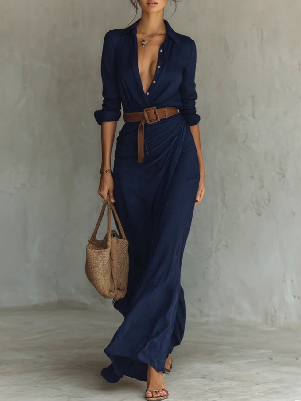 Alba | Vestido largo con cinturón