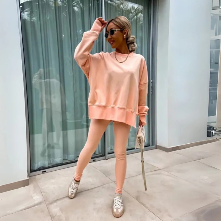 YACHA | Conjunto informal de sudadera y pantalones de manga larga