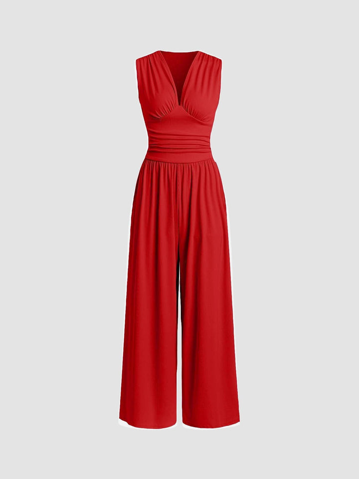 CHERRY | Mono elegante sin mangas y con pernera ancha