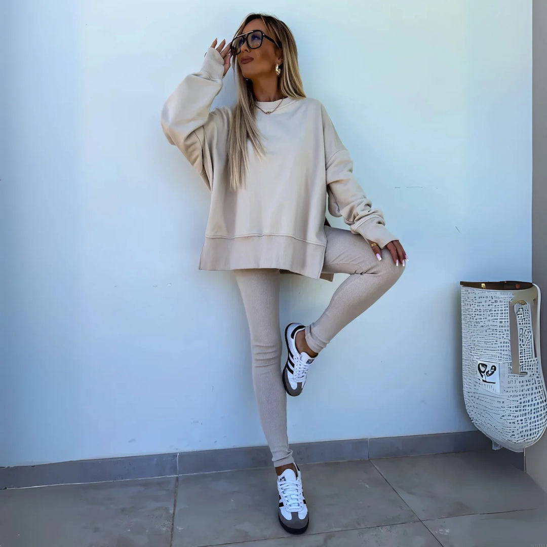 YACHA | Conjunto informal de sudadera y pantalones de manga larga