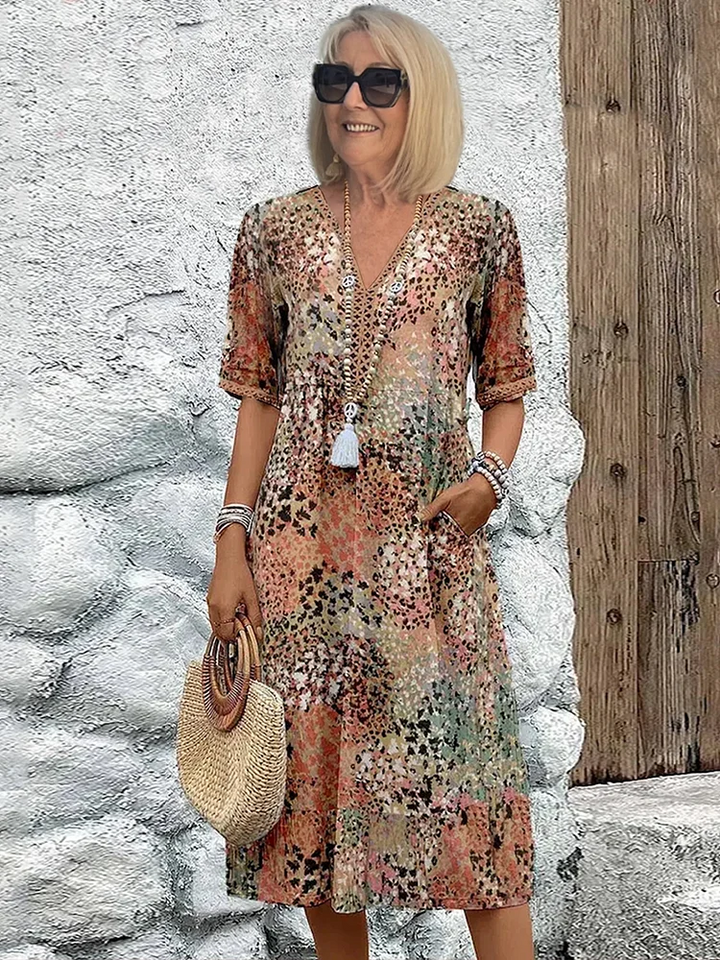 Samantha™ | Elegante vestido midi floral