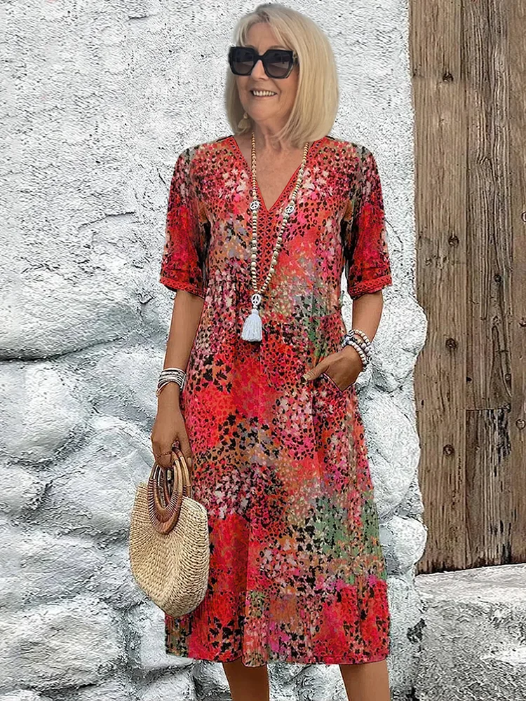 Samantha™ | Elegante vestido midi floral
