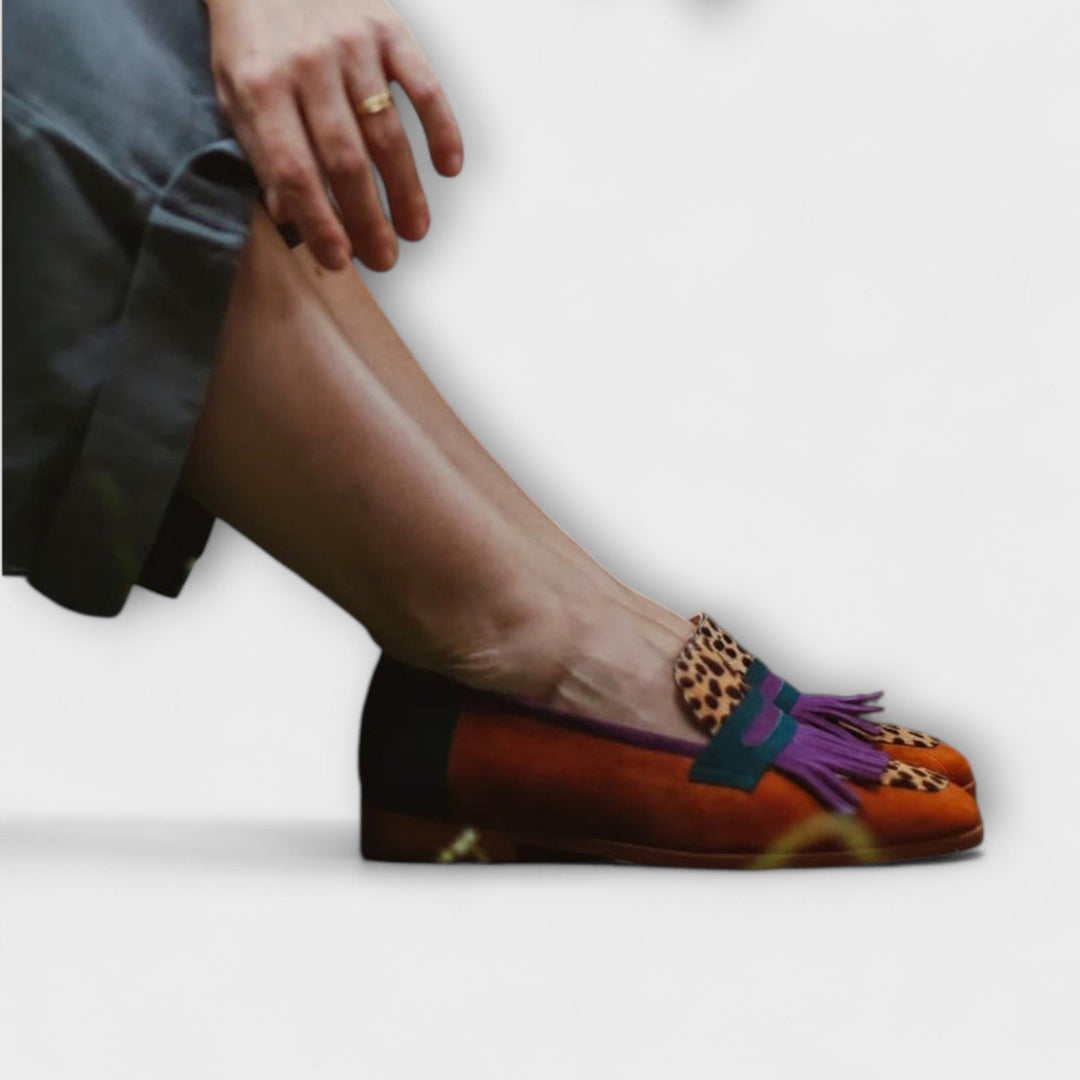 Fallon – Mocasines Marrón con Estampado de Leopardo
